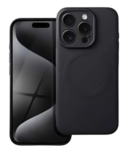 SILICONE MAG COVER tok – MagSafe kompatibilis védelem iPhone 15 Pro Max készülékhez, fekete színben