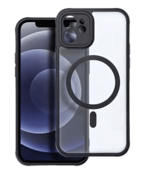 FULL MATTE MAG COVER – MagSafe Kompatibilis Tok iPhone 12-hez (Fekete)