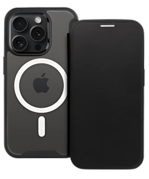 SMART MAG Book tok MagSafe kompatibilitással – iPhone 12 Pro Max - Fekete