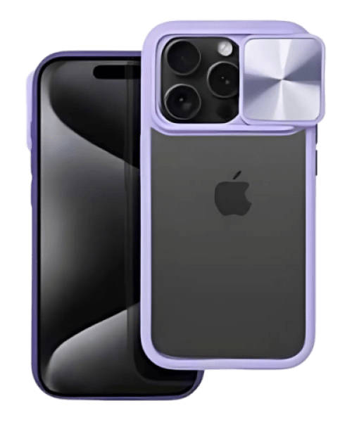 SLIDER tok – Prémium védelem iPhone 15 Pro Max készülékhez, lila színben