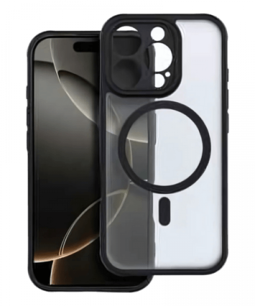 FULL MATTE MAG COVER tok – MagSafe kompatibilis védelem iPhone 16 Pro Max készülékhez fekete színben