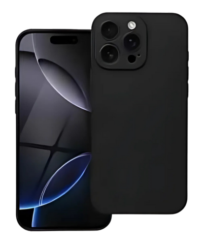 Apple iPhone 16 Pro Max szilikon tok kameravédővel matt fekete