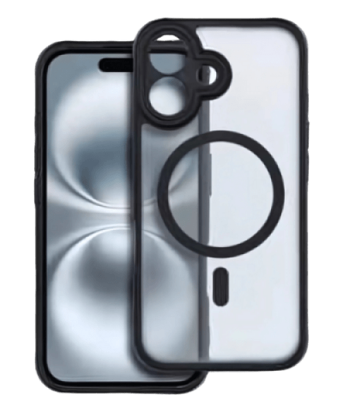 FULL MATTE MAG COVER tok – MagSafe kompatibilis védelem iPhone 16 készülékedhez, fekete színben