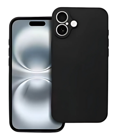 Apple iPhone 16 Plus szilikon tok kameravédővel matt fekete