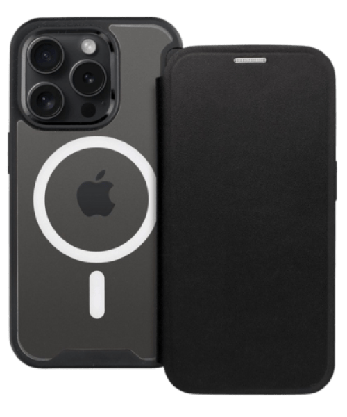 SMART MAG Book tok – MagSafe kompatibilis védelem iPhone 13 Pro Max-hoz fekete színben