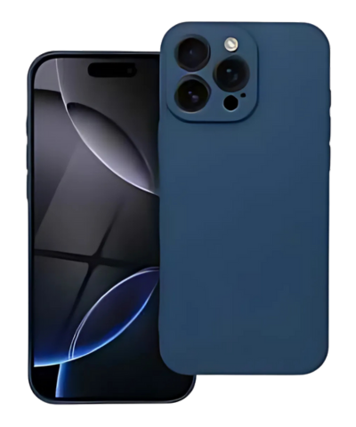 Apple iPhone 16 Pro Max szilikon tok kameravédővel matt sötétkék