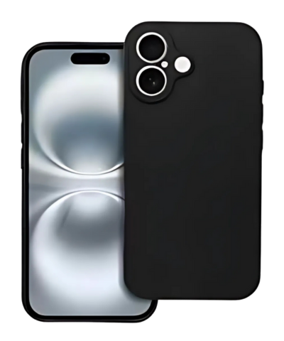 Apple iPhone 16 szilikon tok kameravédővel matt fekete