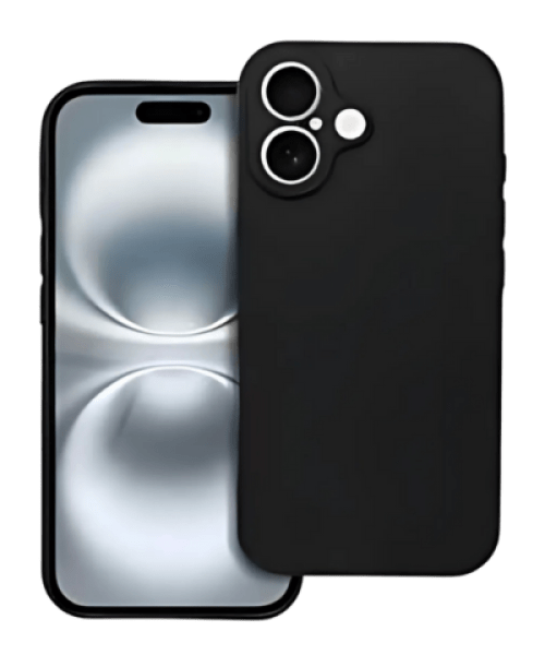 Apple iPhone 16 szilikon tok kameravédővel matt fekete