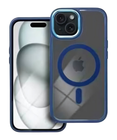 COLOR EDGE MAG COVER Tok – MagSafe Kompatibilitás, iPhone 15-höz, Tengerkék Színben