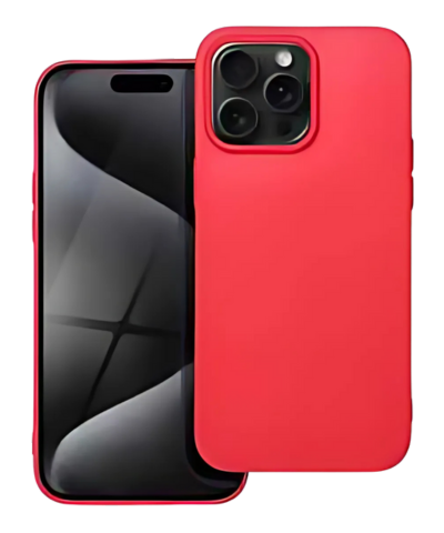 Apple iPhone 15 Pro Max szilikon tok matt piros