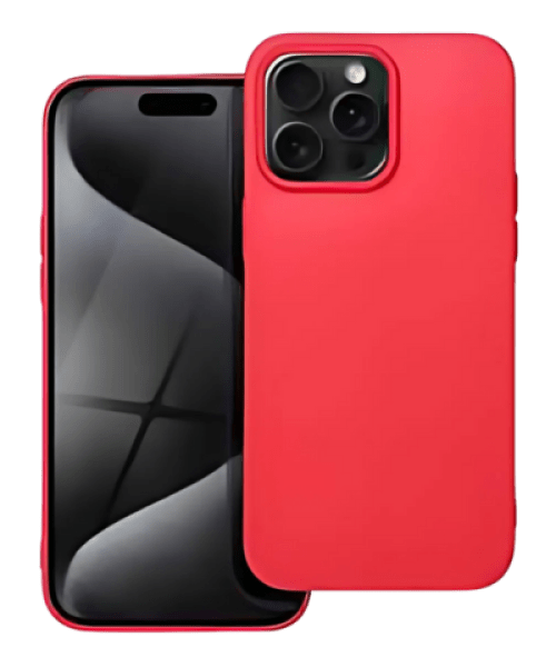 Apple iPhone 15 Pro Max szilikon tok matt piros