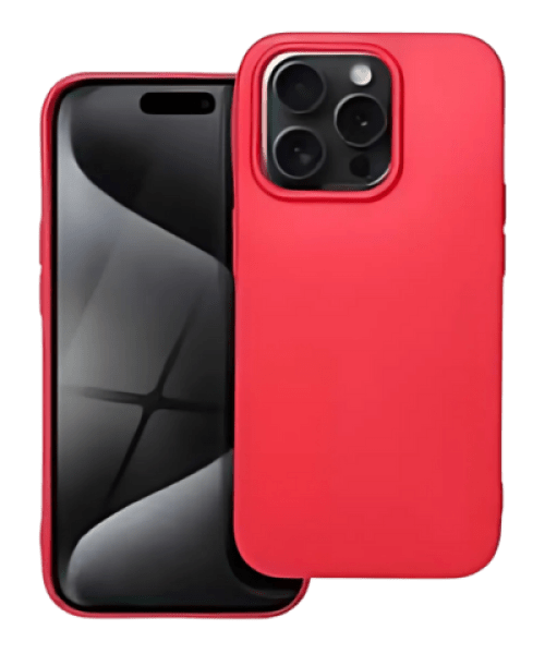 Apple iPhone 15 Pro szilikon tok matt piros