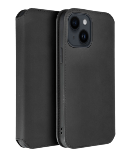 DUAL POCKET Book Tok iPhone 15 Plus – Praktikus és Elegáns Védelem Fekete Színben