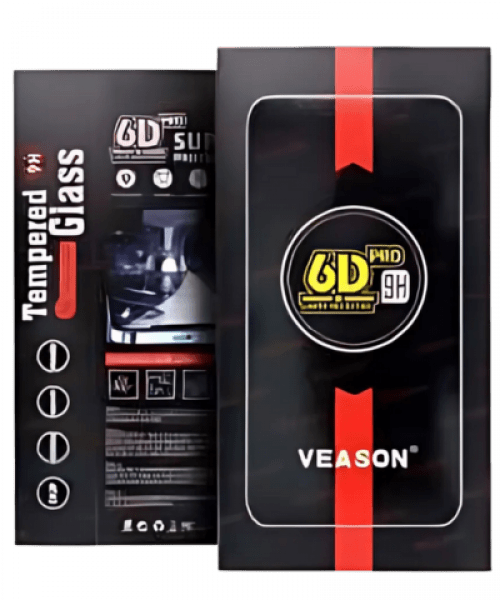 6D Pro Veason Glass – iPhone 15 Pro Max-hoz, Fekete Kerettel