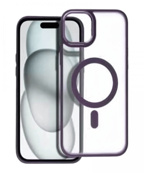 MATTE MAG COVER Tok – MagSafe Kompatibilis iPhone 15 Plus-hoz, Lila Színben