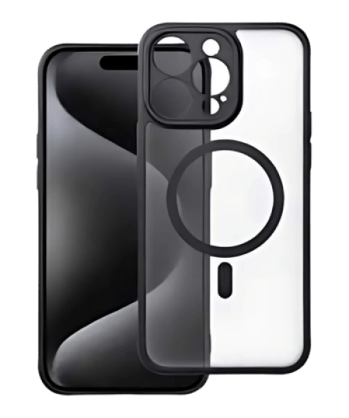 FULL MATTE MAG COVER Tok – MagSafe Kompatibilis iPhone 15 Pro Max-hoz, Fekete