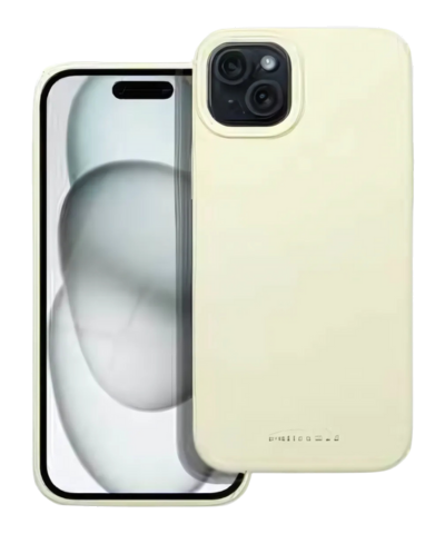 ROAR Cloud Skin Tok – iPhone 15 Plus-hoz, Halvány sárga Kivitelben