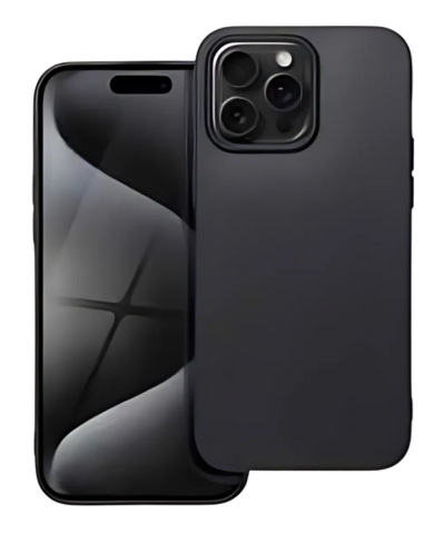 Apple iPhone 15 Pro Max szilikon tok kameravédővel matt fekete