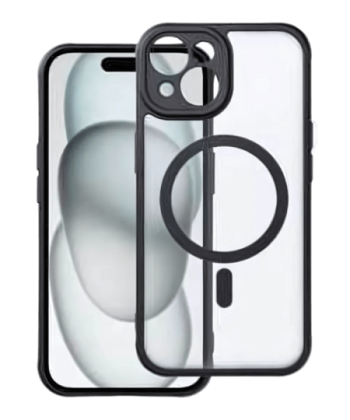 FULL MATTE MAG COVER Tok – MagSafe Kompatibilis iPhone 15-höz, Fekete színben