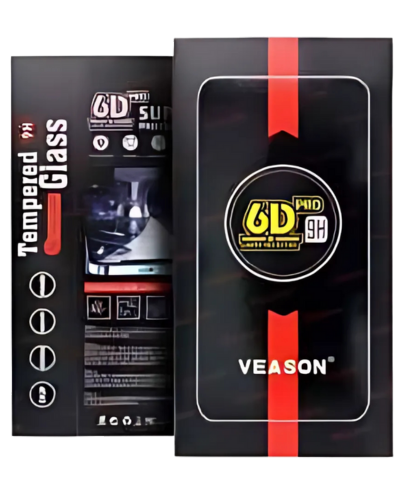 6D Pro Veason Üveg – iPhone 15-höz, Fekete Kerettel