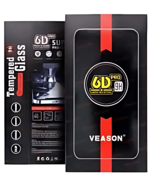 6D Pro Veason Üveg – iPhone 15-höz, Fekete Kerettel