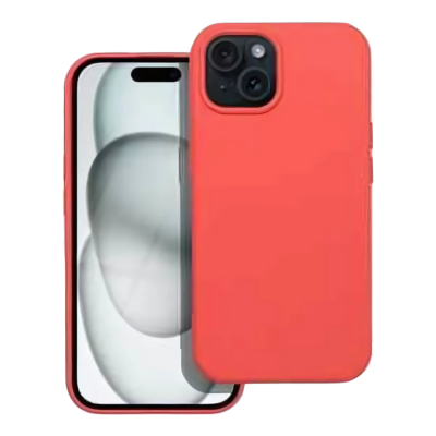 Apple iPhone 15 szilikon tok matt barackszínű