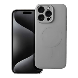 SILICONE MAG COVER Tok –iPhone 15 Pro Max Készülékhez, Szürke Színben