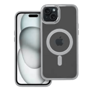 COLOR EDGE MAG COVER Tok – MagSafe-kompatibilis iPhone 15 Plushoz, Szürke színben