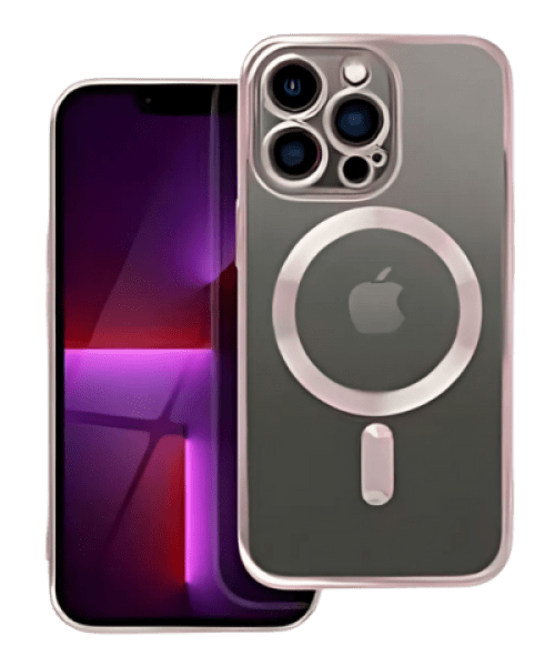 Electro Mag Cover Tok iPhone 13 Pro-hoz – MagSafe Kompatibilitás Rózsaarany Eleganciával!