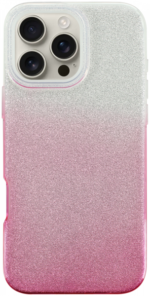 Apple iPhone 16 Pro Max szilikon tok csillogó hátlap rózsaszín/ezüst
