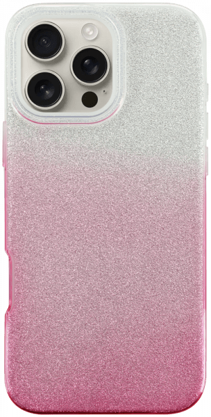 Apple iPhone 16 Pro Max szilikon tok csillogó hátlap rózsaszín/ezüst