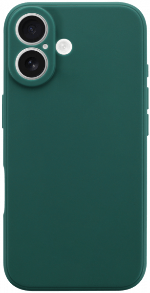 Apple iPhone 16 szilikon tok kameravédővel matt sötétzöld