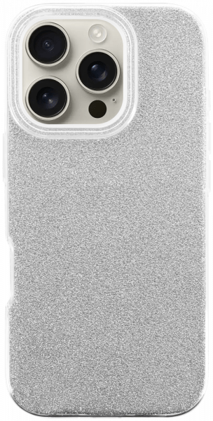 Apple iPhone 16 Pro szilikon tok csillogó hátlap ezüst