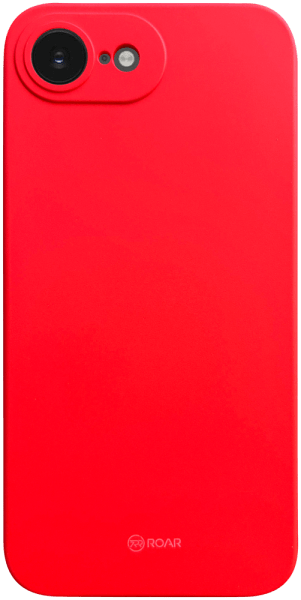 Apple iPhone 16e (SE 2025) szilikon tok gyári ROAR kameravédővel piros