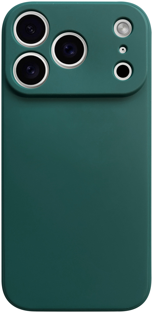 Apple iPhone 17 Pro szilikon tok kameravédővel matt sötétzöld