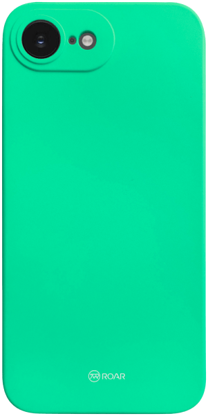 Apple iPhone 16e (SE 2025) szilikon tok gyári ROAR kameravédővel mentazöld