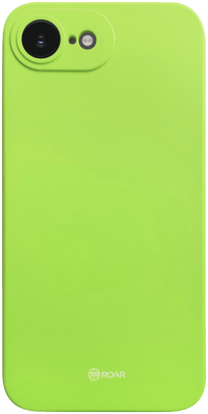 Apple iPhone 16e (SE 2025) szilikon tok gyári ROAR kameravédővel világoszöld