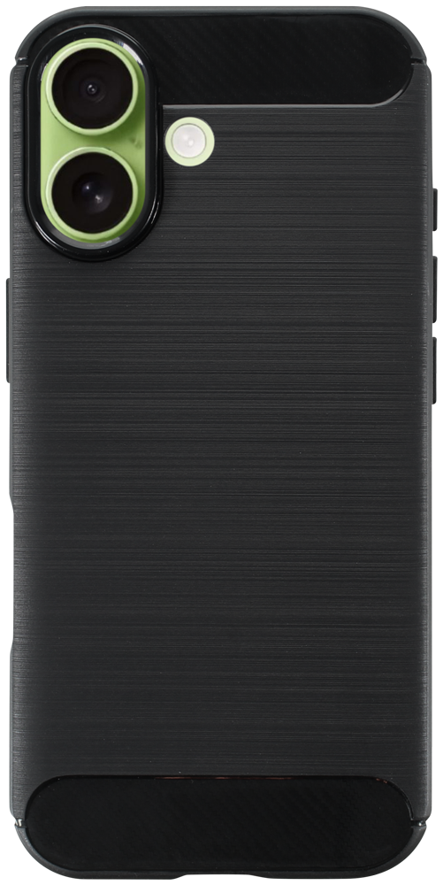Apple iPhone 17  ütésálló szilikon tok szálcsiszolt-karbon minta légpárnás sarok fekete