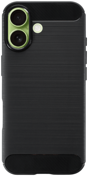 Apple iPhone 17  ütésálló szilikon tok szálcsiszolt-karbon minta légpárnás sarok fekete