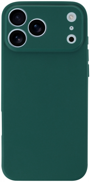 Apple iPhone 17 Pro Max szilikon tok kameravédővel matt sötétzöld