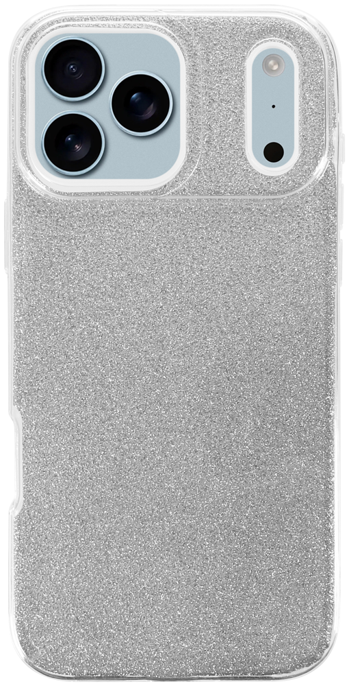 Apple iPhone 17 Pro Max szilikon tok csillogó hátlap ezüst