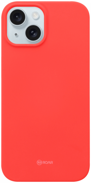 Apple iPhone 15 szilikon tok gyári ROAR kameravédővel piros