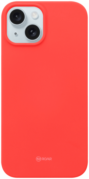 Apple iPhone 15 szilikon tok gyári ROAR kameravédővel piros