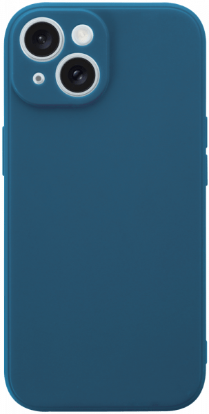 Apple iPhone 15 szilikon tok kameravédővel matt sötétkék