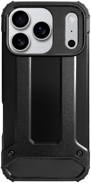 Apple iPhone 17 Pro ütésálló tok légpárnás sarkas, hibrid Forcell Armor fekete