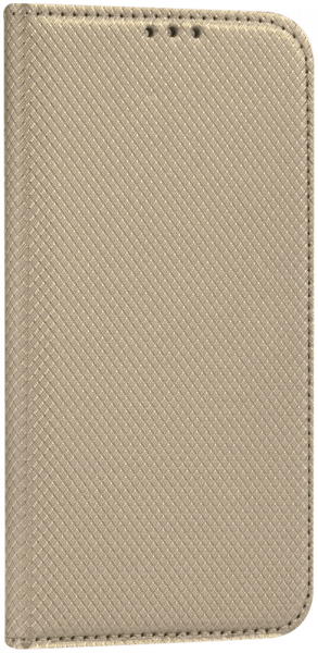 Apple iPhone 15 Plus oldalra nyíló flipes bőrtok rombusz mintás arany