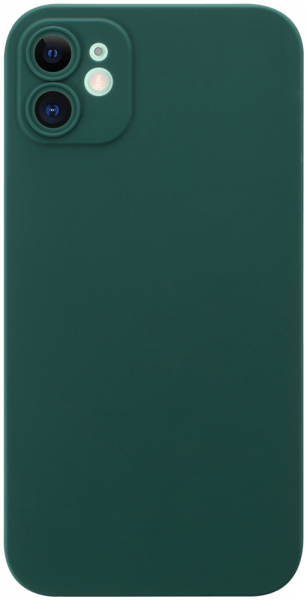 Apple iPhone 11 szilikon tok kameravédővel matt sötétzöld