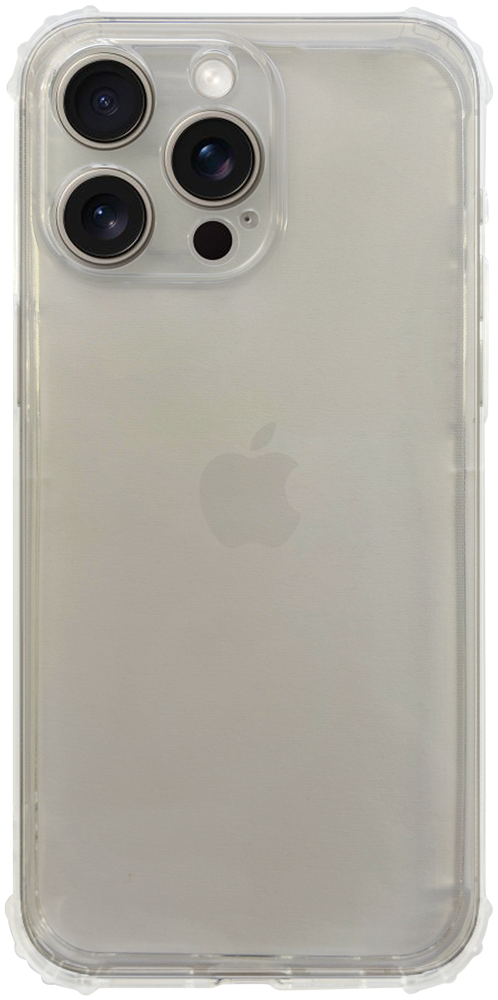 Apple iPhone 15 Pro Max szilikon tok közepesen ütésálló légpárnás sarok kameravédővel átlátszó